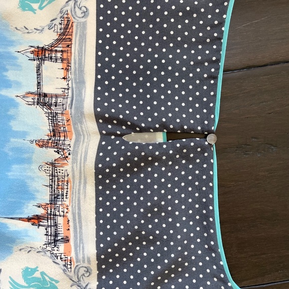 Anthropologie Maeve Around Town Charming Printed Silk Tee Dress ~ Size L - Picture 6 of 10